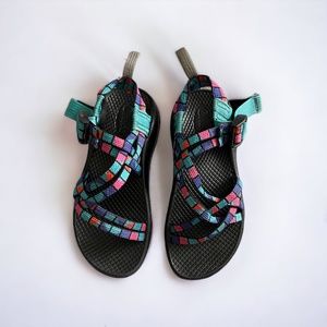Chaco X/1 Eco Tread Geometric Multicolor Strappy Hiking Sandals Kids Size 13